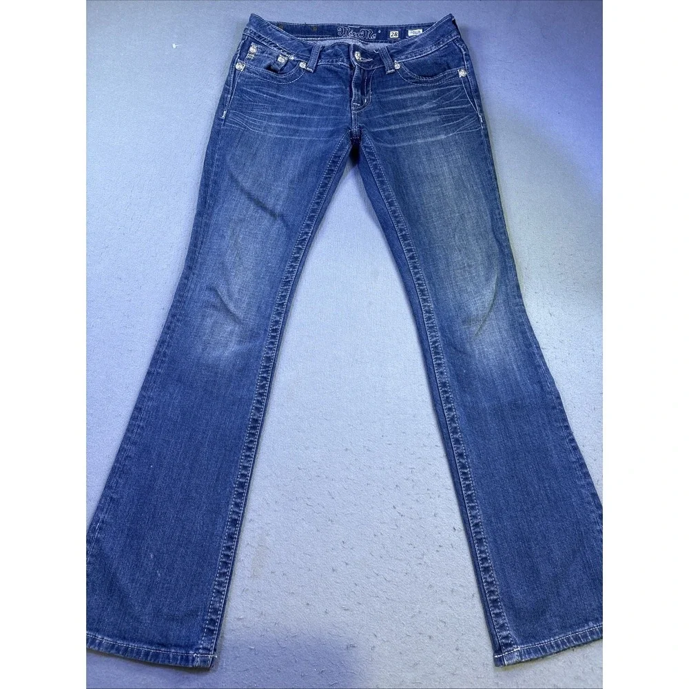 Miss Me BOOT JEANS JP6073B  Women's  28 FLUER DI LIS THICK STITCH Y2K EMBELISH